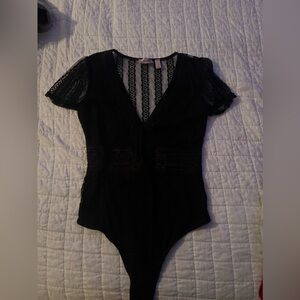 Black bodysuit with lace back